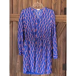 Crown & Ivy Shirt Dress Womens Size 4 Seahorses Drawstring